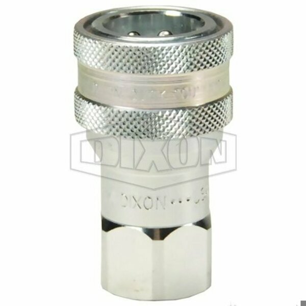 Dixon AG Series Hydraulic Coupler, 1/2 in x 1/2-14 Nominal, Quick-Connect x Female NPTF, Buna-N Seal/Steel 4AGF4-PV